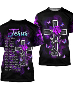 Purple Rose Faith, Jesus Gift 3D All Over Printed Clothes QFHY120501