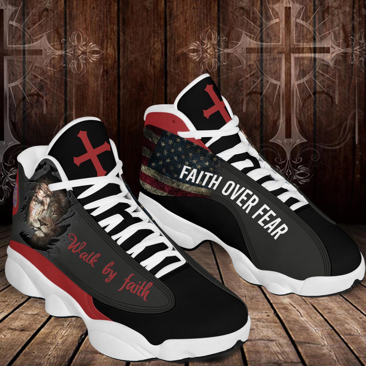 Jesus And Lion Shoes, Jesus Gift, Custom Shoes Gift QFHY090501