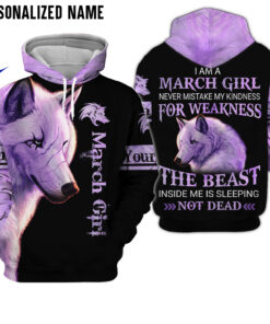 Personalized Name March Girl 3D All Over Printed Clothes NQML220315