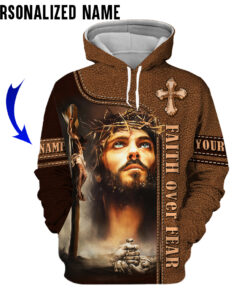 Custom Name Jesus Portrait The Life Of Jesus Hoodies, Jesus Gift UKMM060501