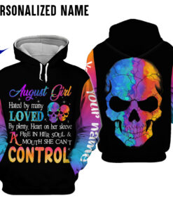 Personalized Name August Skull Girl 3D All Over Printed Clothes DHAA140508