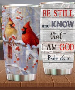 Cardinal Winter painting Be still and know that I am God 20Oz & 30Oz Stainless Steel Tumbler UKHY130501