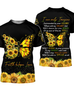 Faith Christian Butterfly Cross Jesus Sunflower 3D Hoodies UKHY170501