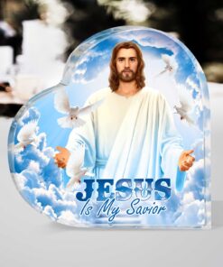 Jesus Is My Savior Heart Shape Acrylic Plaque QFAA240802