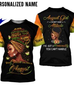 Personalized Name August Girl 3D All Over Printed Clothes HUTD230905