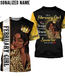 Personalized Name February Girl 3D All Over Printed Clothes DHLL170902