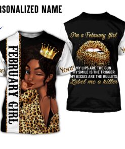 Personalized Name February Girl 3D All Over Printed Clothes DHMA110902