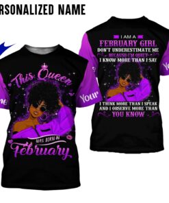 Personalized Name February Girl 3D All Over Printed Clothes DHTD161002