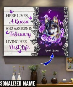 Personalized Name February Girl Canvas QFHY090302