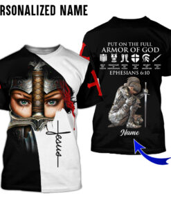 Personalized name Put On The Full Armor Of God Knight Templar Jesus 3D all Over Printed Clothes HXHY140903