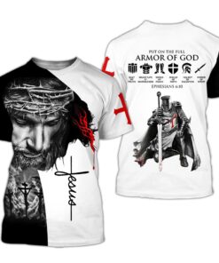 Put On The Full Armor Of God Knight Templar Jesus 3D all Over Printed Clothes HXHY150801