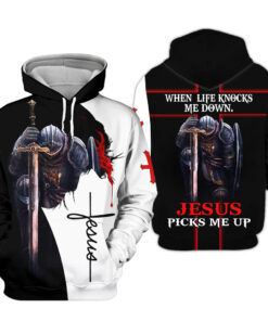 When Life Knocks Me Down Jesus Picks Me Up 3D All Over Printed  Clothes UKKH240802