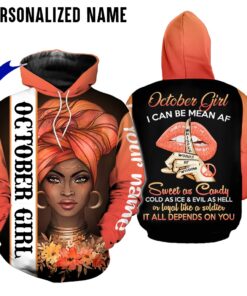 Personalized Name October Girl 3D All Over Printed Clothes HUHA220911