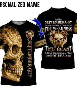 Personalized Name September Skull Guy 3D All Over Printed Clothes NQHY150509