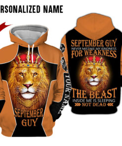 Personalized Name September Lion Guy 3D All Over Printed Clothes NQMA260109