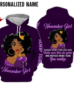 Personalized Name November Girl 3D All Over Printed Clothes MTHY230811