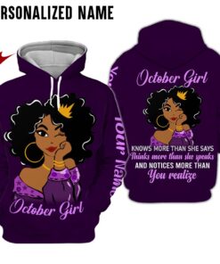 Personalized Name October Girl 3D All Over Printed Clothes MTHY230810
