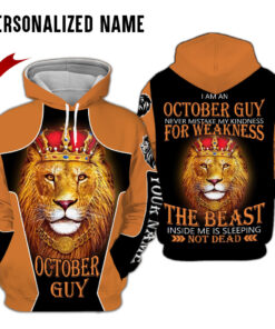 Personalized Name October Lion Guy 3D All Over Printed Clothes NQMA260110