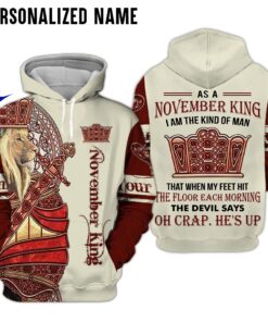 Personalized Name November Lion King 3D All Over Printed Clothes NQAA030611