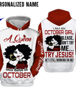 Personalized Name October Girl 3D All Over Printed Clothes NQTD180510