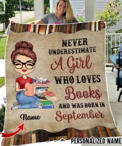 Personalized Name September Girl Fleece Blanket QFHY030310