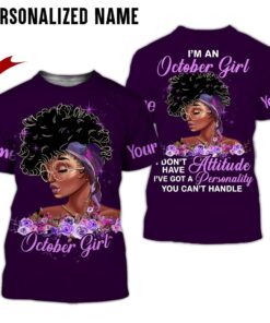 Personalized Name October Girl 3D All Over Printed Clothes HUHH130810