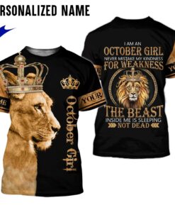 Personalized Name October Girl 3D All Over Printed Clothes NQMA150710