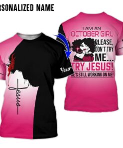 Personalized Name October Girl 3D All Over Printed Clothes NQML250810