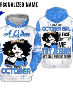 Personalized Name October Girl 3D All Over Printed Clothes NQMM151010
