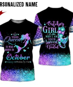 Personalized Name October Girl 3D All Over Printed Clothes DHHH040510