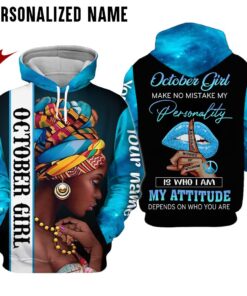 Personalized Name October Girl 3D All Over Printed Clothes DHHY241110