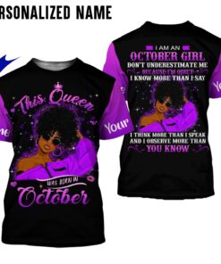 Personalized Name October Girl 3D All Over Printed Clothes DHTD161006