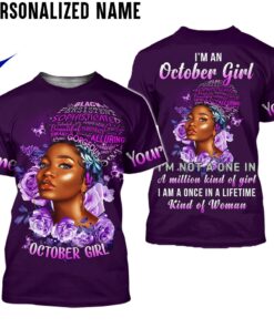 Personalized Name October Girl 3D All Over Printed Clothes MTLN040512