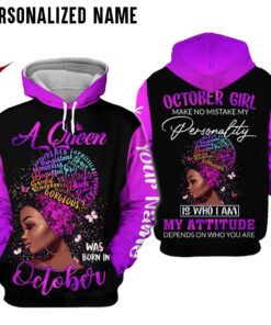 Personalized Name October Girl 3D All Over Printed Clothes NQDT231110