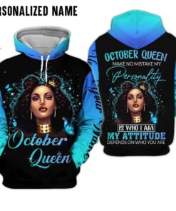 Personalized Name October Girl 3D All Over Printed Clothes NQHM190110