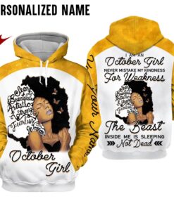 Personalized Name October Girl 3D All Over Printed Clothes NQHY241210
