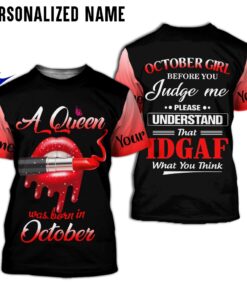 Personalized Name October Girl 3D All Over Printed Clothes NQOO260410