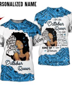 Personalized Name October Girl 3D All Over Printed Clothes NQTD280410