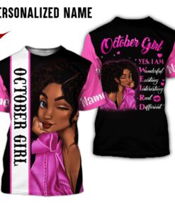 Personalized Name October Girl 3D All Over Printed Clothes NQWW190910