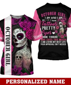 Personalized Name October Girl 3D All Over Printed Clothes NQLL160901