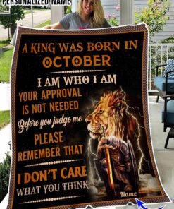 Personalized Name October Guy Fleece Blanket HXHY080310