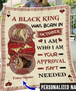 Personalized Name October King Fleece Blanket QFDT170310
