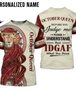 Personalized Name October Queen 3D All Over Printed Clothes NQHA271110