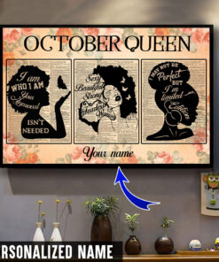Personalized Name October Queen Canvas QFMM280310