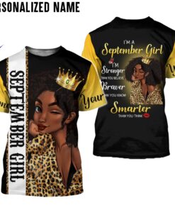 Personalized Name September Girl 3D All Over Printed Clothes DHLL170908