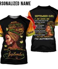 Personalized Name September Girl 3D All Over Printed Clothes DHOO231004