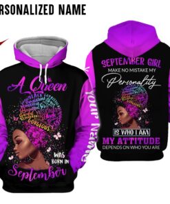 Personalized Name September Girl 3D All Over Printed Clothes NQDT231109