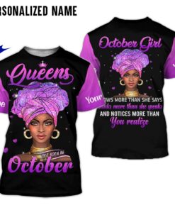 Personalized Name October Girl 3D All Over Printed Clothes MTML210910