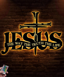 Jesus Metal Wall Art LED Light UKUU061203