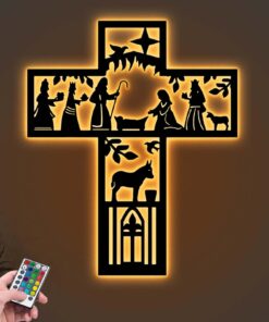 Jesus Metal Wall Art LED Lights QFHY161202